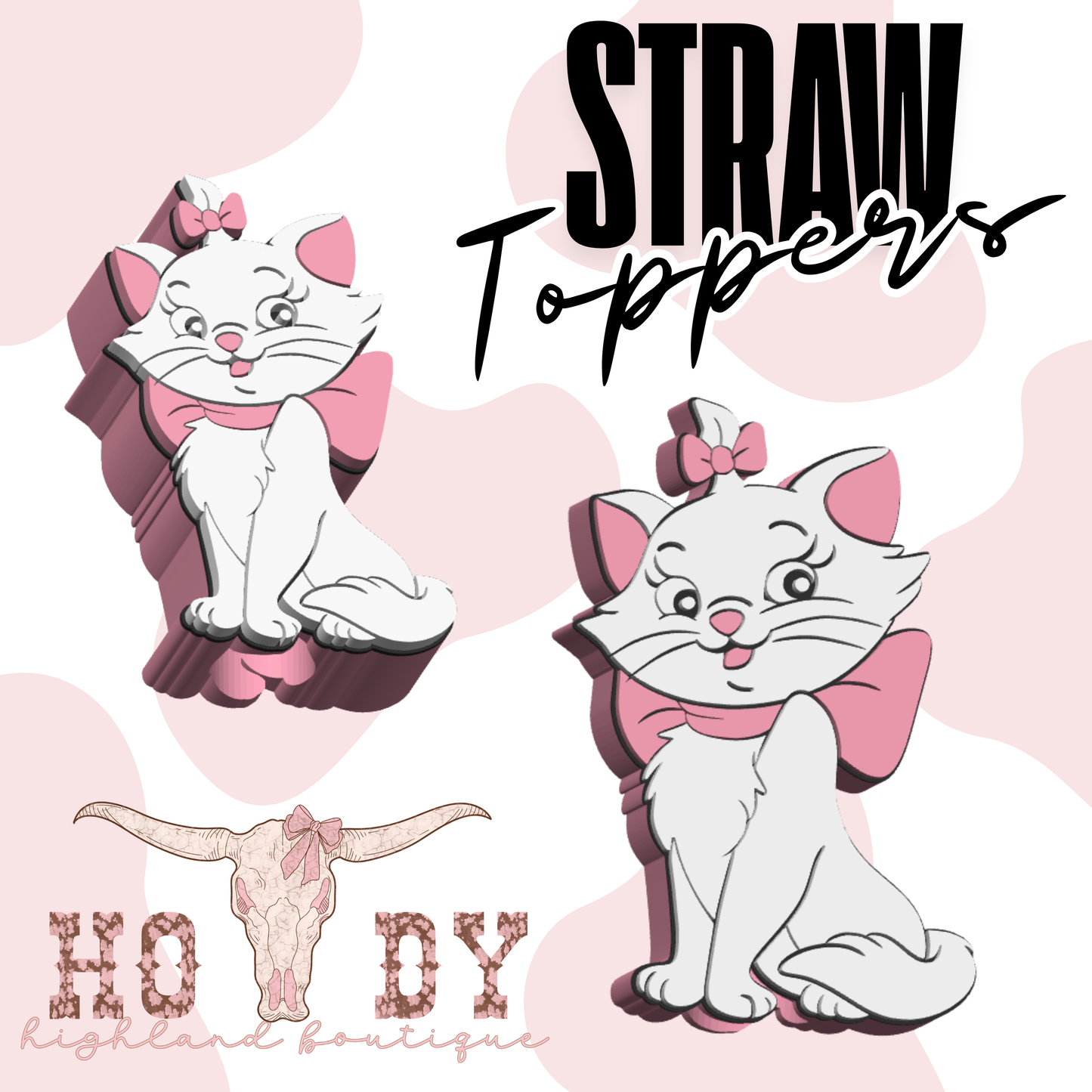 White Kitty Straw Topper
