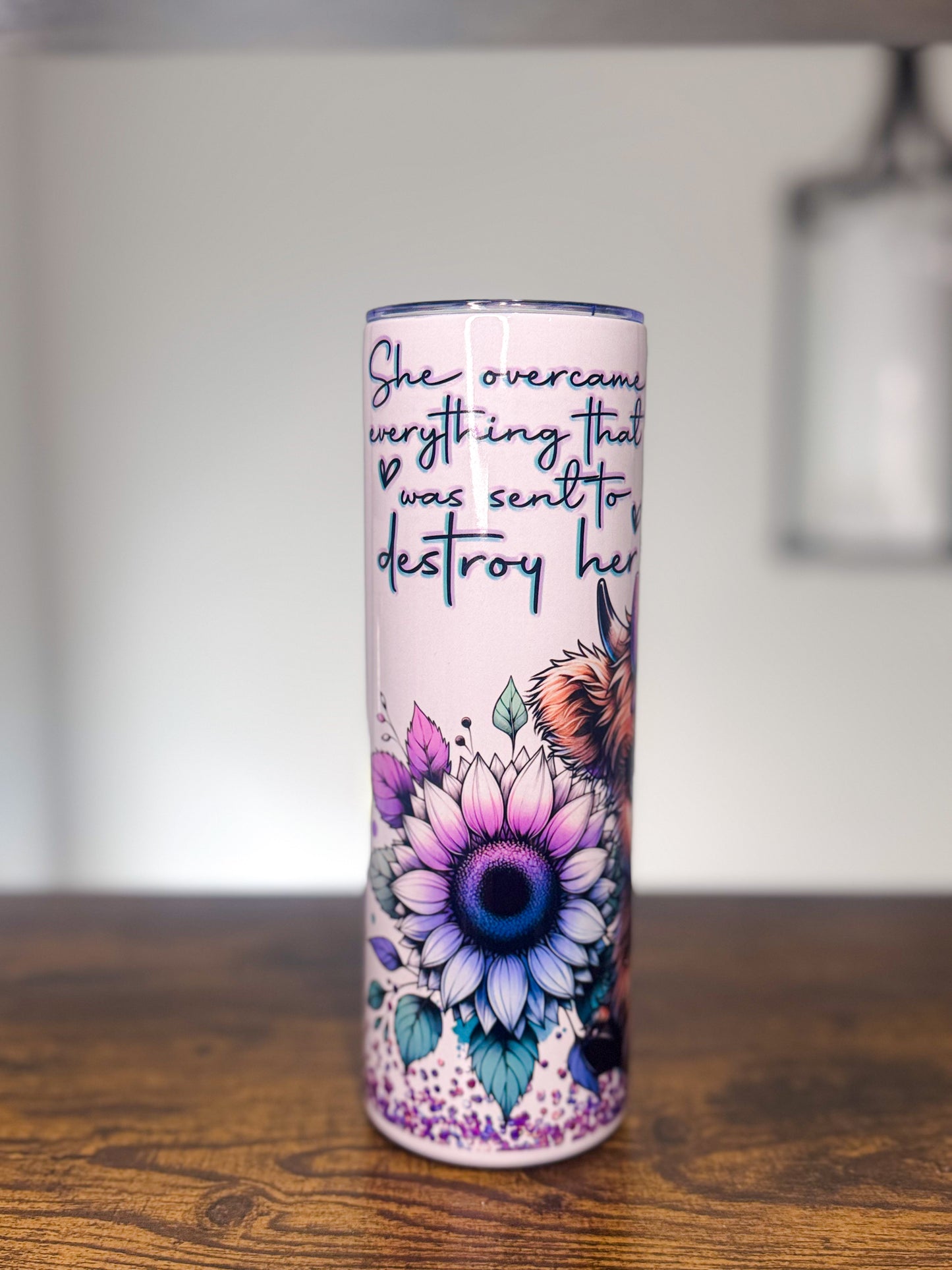 Stronger Than The Storm Highland Cow 20oz Tumbler