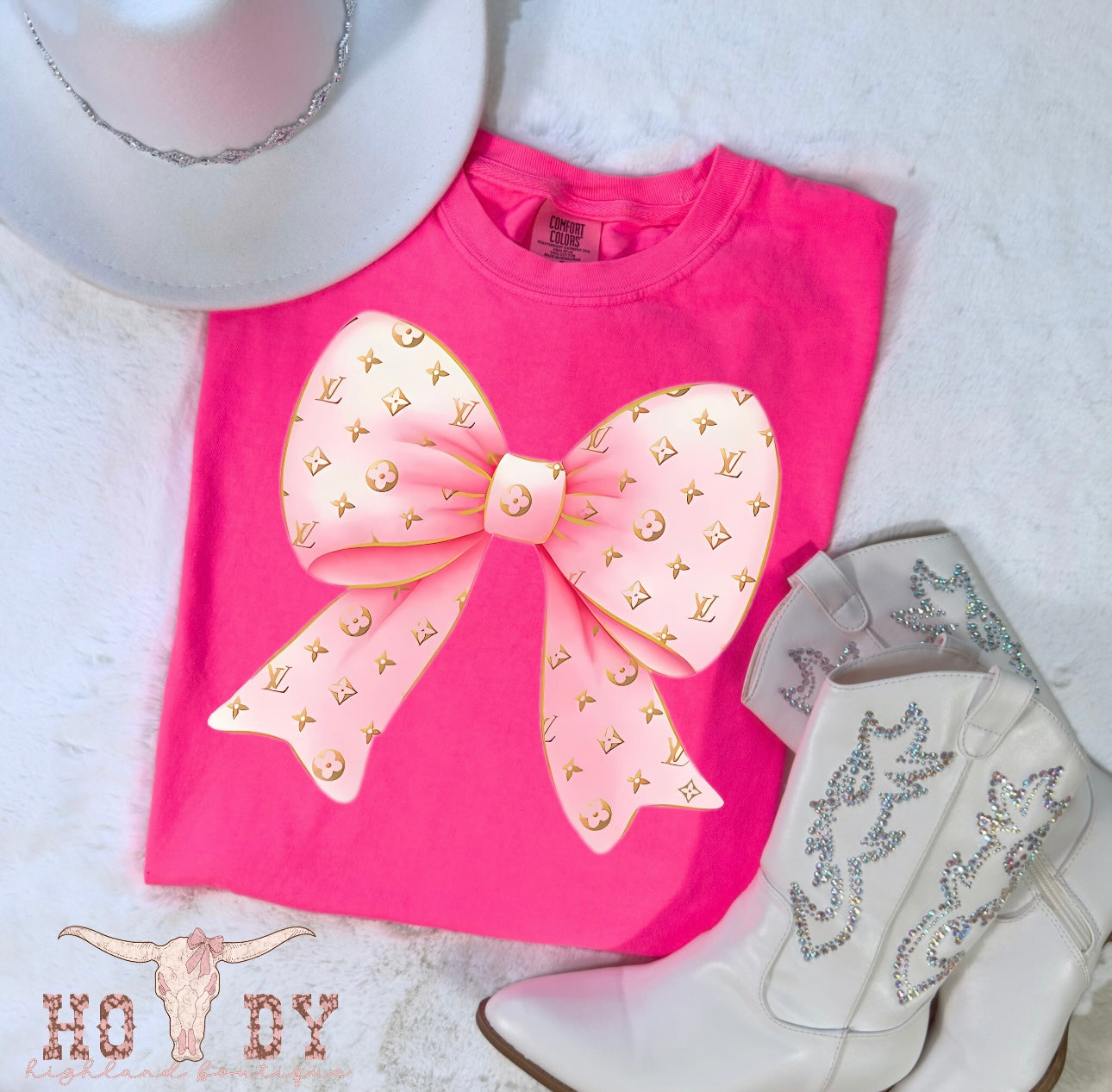Pink LV Bow