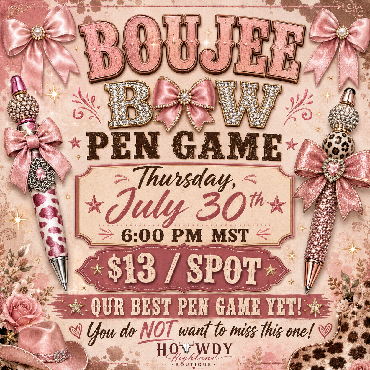 Boujee Bow Pen Game