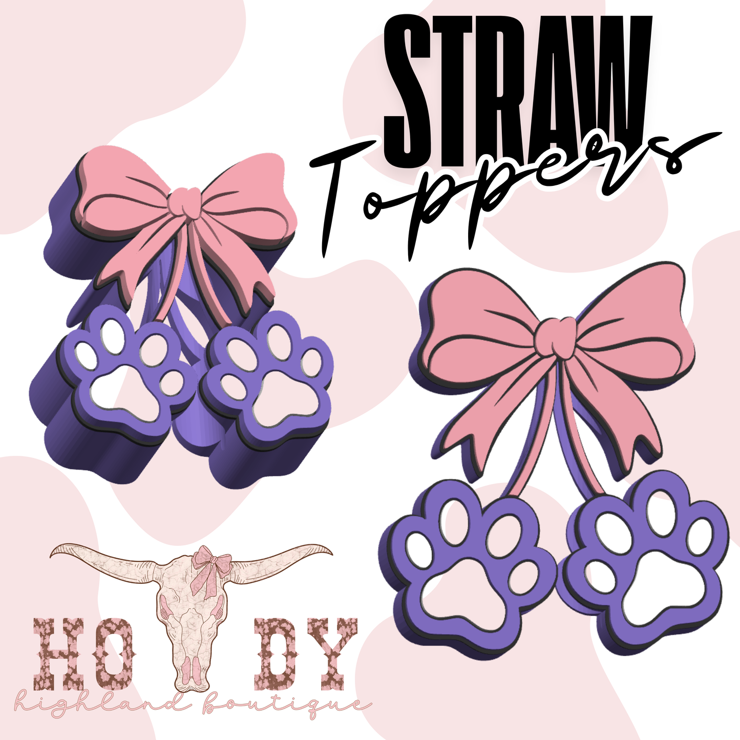 Paw Cherries Straw Topper