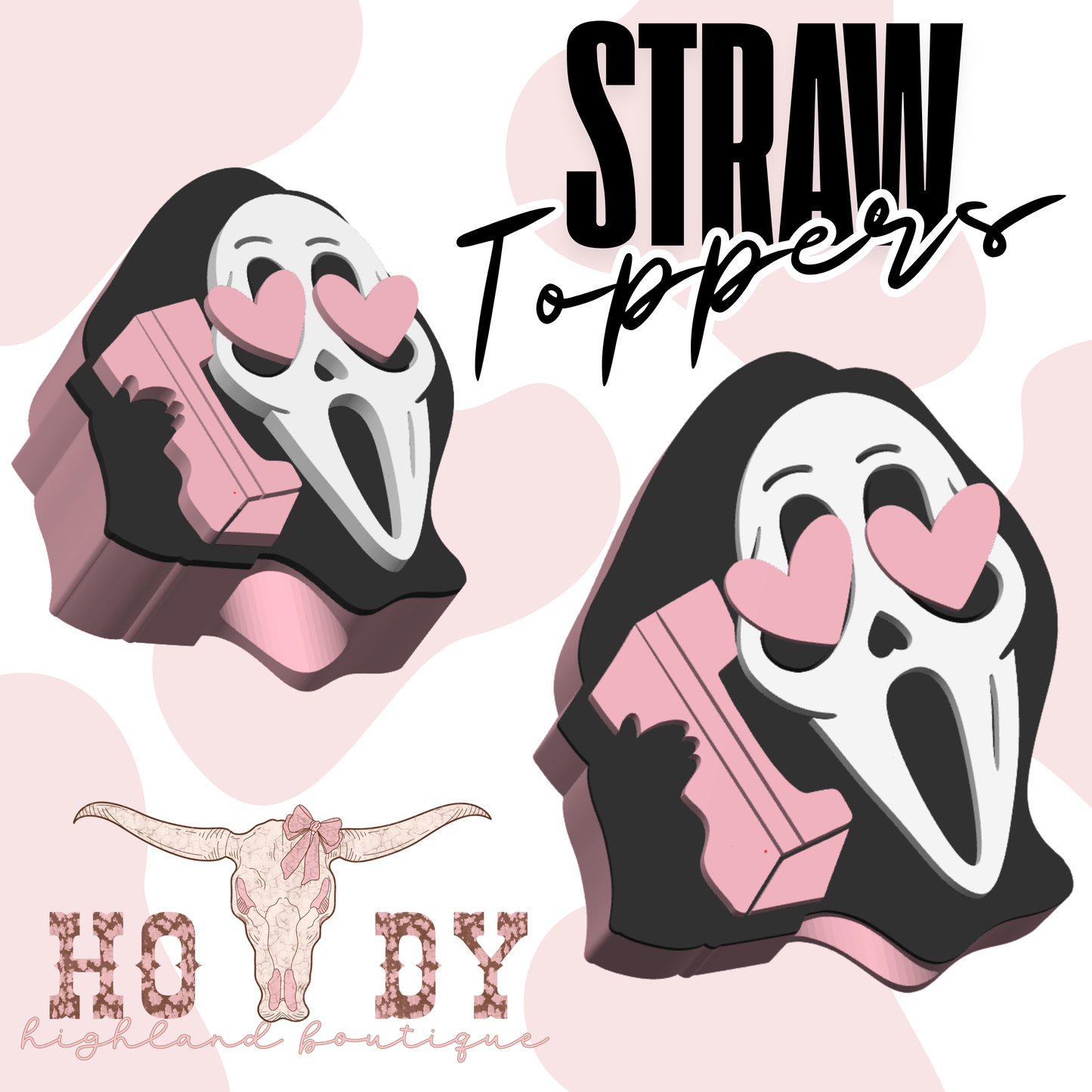 Ghost Guy Straw Topper