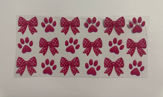 Pink Paw Prints & Bows