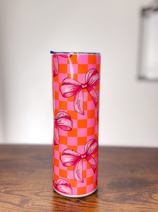 Checkered Bows 20oz Tumbler