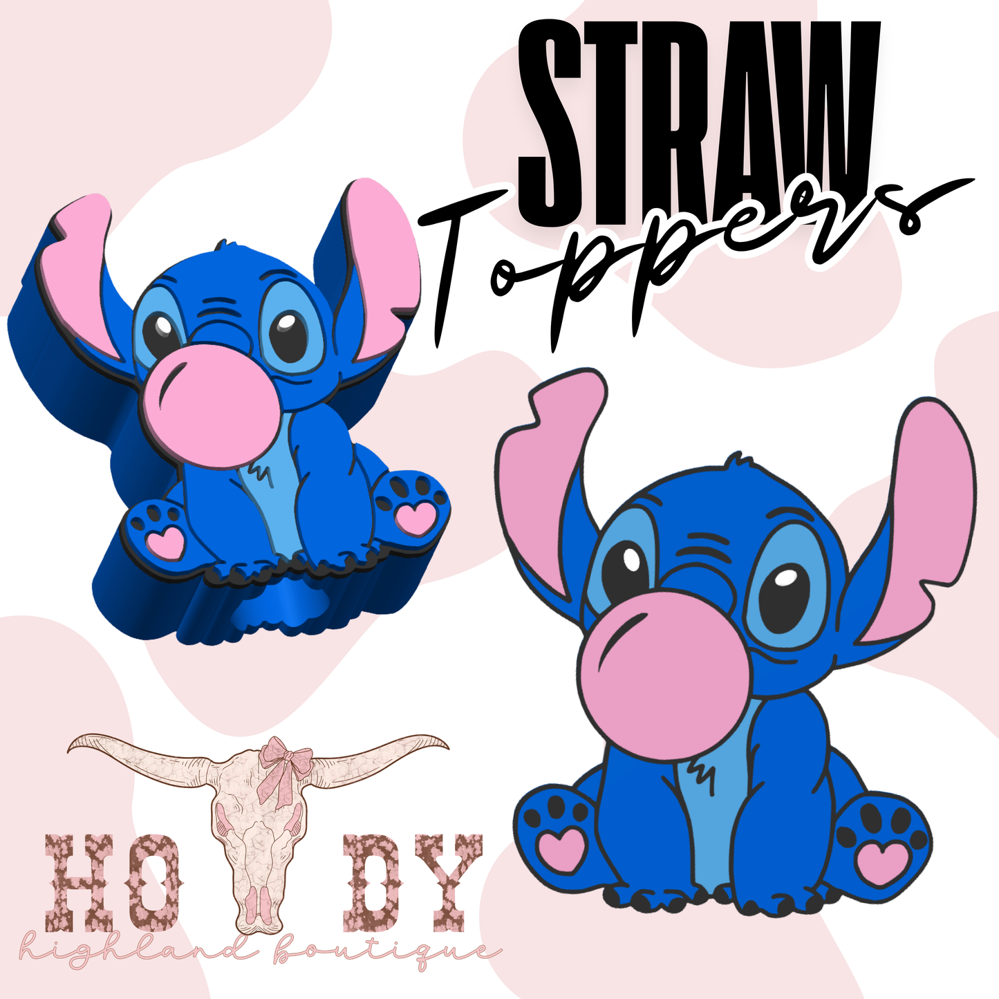 Bubblegum Blue Guy Straw Topper