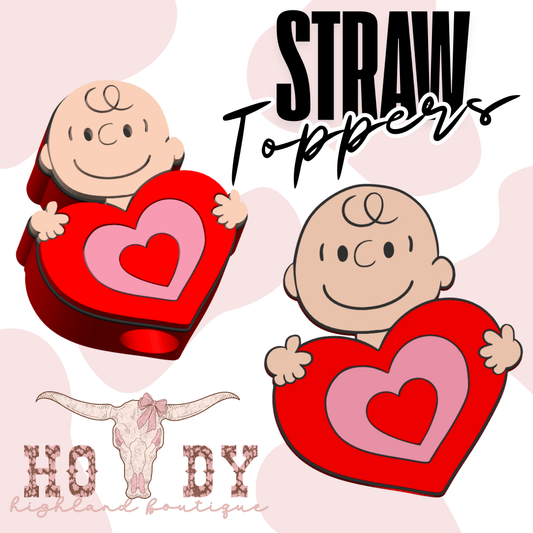 Valentines CB Straw Topper