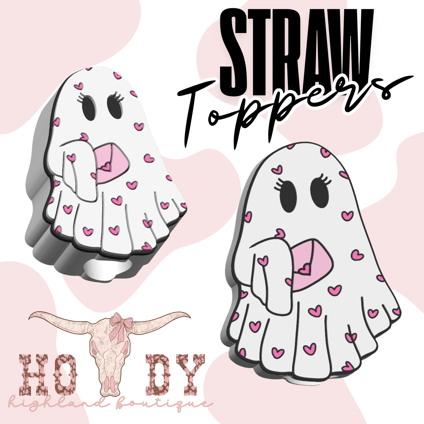 Valentine Ghostie Straw Topper