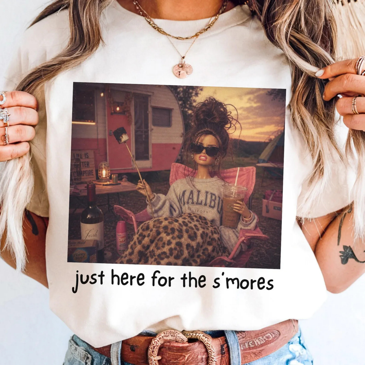 Just Here For The S'mores Barbie